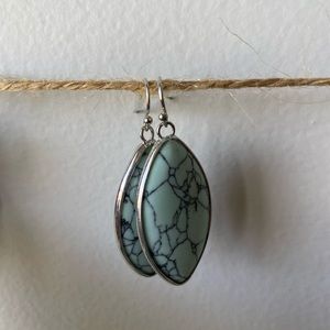 Turquoise and grey earrings